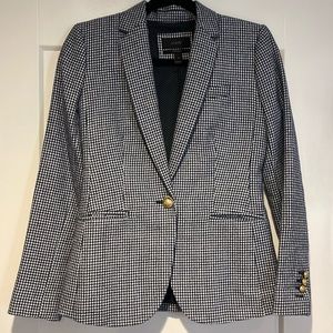 JCrew Campbell Blazer wool houndstooth navy/gray size 0